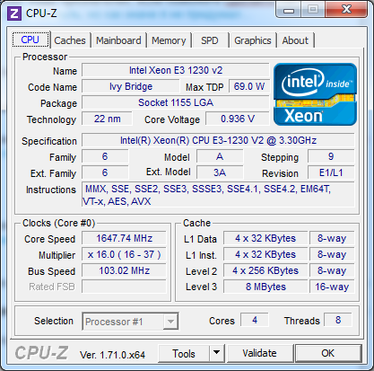 bộ vi xử lý máy chủ E3-1230v2