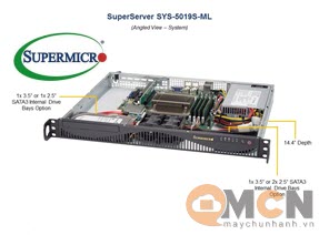 SuperServer System SYS-5019S-ML Máy Chủ Supermicro Rackmout 1U