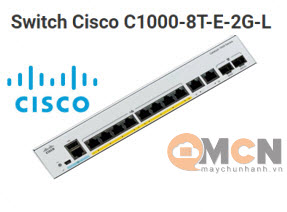 Switch Cisco C1000-8T-E-2G-L Catalyst 1000 8port GE, Ext PS, 2x1G SFP